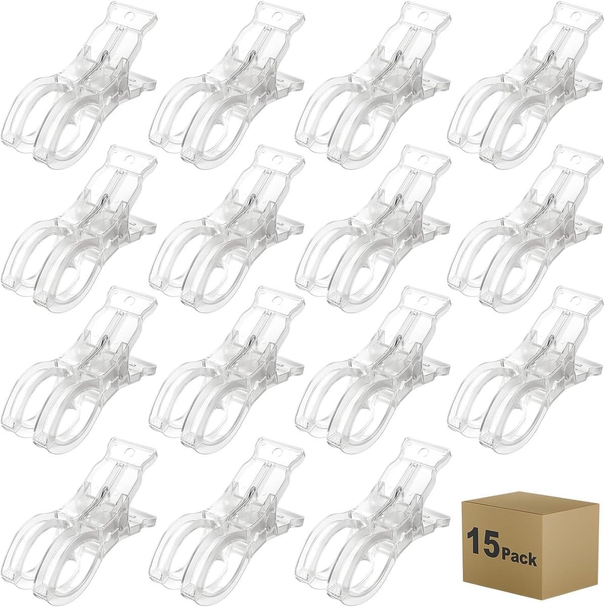 15-Stuks Transparante Klemmen - Multifunctionele Knijpers - 9cm - Voor Decoratie — afbeelding 1