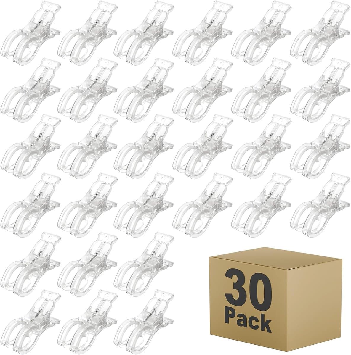30-Stuks Transparante Klemmen - Multifunctionele Knijpers - 9cm - Voor Decoratie — afbeelding 1