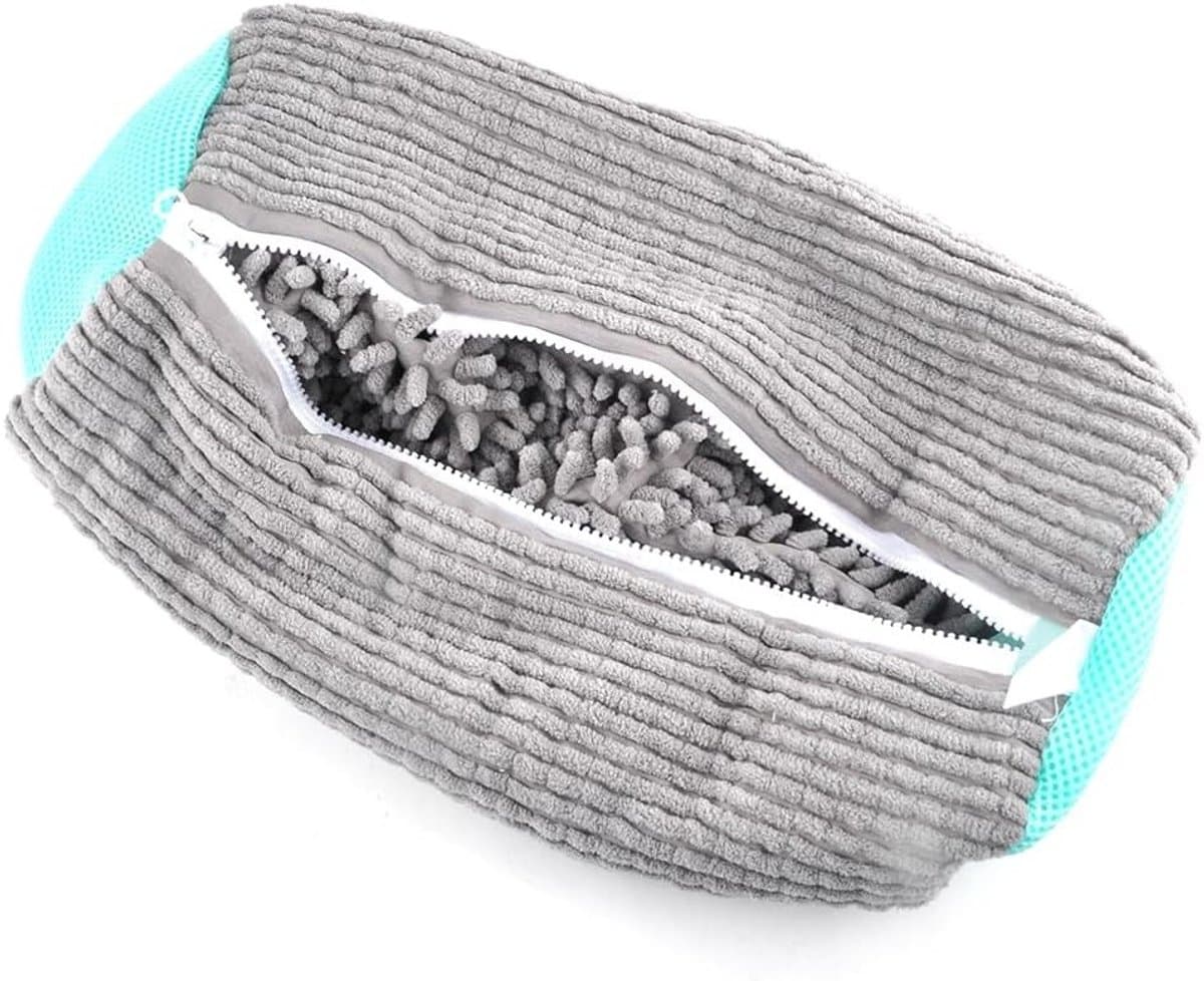 Waszak voor Schoenen - Herbruikbare Zipper Tas voor de Wasmachine, Perfect voor Sportschoenen, Tennis- en Wandelschoenen, 2 Stuks, Grijs — afbeelding 1