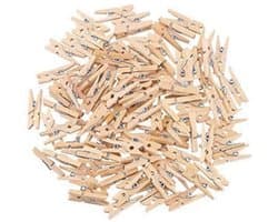 TOVBMUP 100 stuks natuurlijke kleine houten wasknijpers - decoratieve wasknijpers - mini natuurlijke decoratieve wasknijpers - voor doe-het-zelf - kleine houten wasknijpers voor foto's fotowand