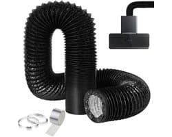 Flexibele Aluminium Folie Uitlaatslang 150 mm - 3m PVC 4-Laags met Slangklemmen en Tape voor Dragers en Ventilators
