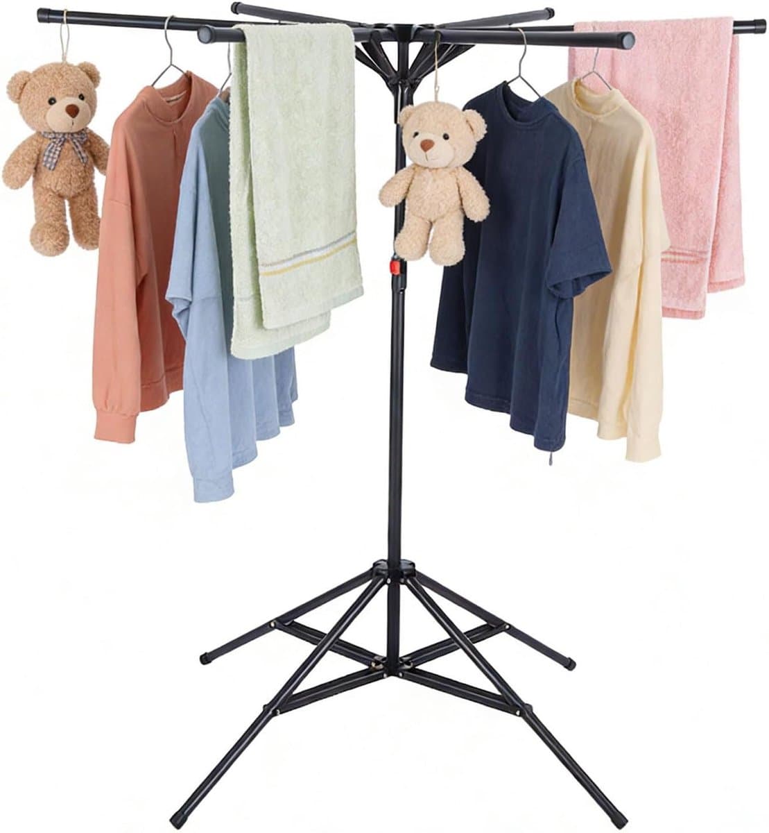 Vouwbare Droogrek met 6 Armen, Hoogte Verstelbaar van 120-170 cm, Ideaal voor Binnen en Buiten Gebruik, Perfect voor Balkon en Wasdroger — afbeelding 1