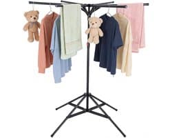 Vouwbare Droogrek met 6 Armen, Hoogte Verstelbaar van 120-170 cm, Ideaal voor Binnen en Buiten Gebruik, Perfect voor Balkon en Wasdroger