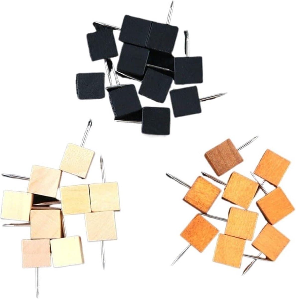 Houten Duwspelden - Decoratie Pinnen - Ambachtelijke Projecten - Met Veerclip - 50 Stuks - Kleur 7 — afbeelding 1