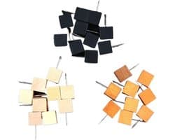 Houten Duwspelden - Decoratie Pinnen - Ambachtelijke Projecten - Met Veerclip - 50 Stuks - Kleur 7