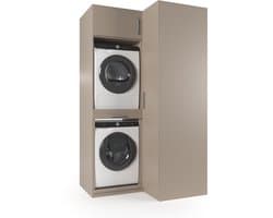 Wasophoogte® Wasmachine Kast Madrid - Wasmachine verhoger - Wasmachine ombouw - 700(D)*1365(B)*2350(H) mm - Zwart