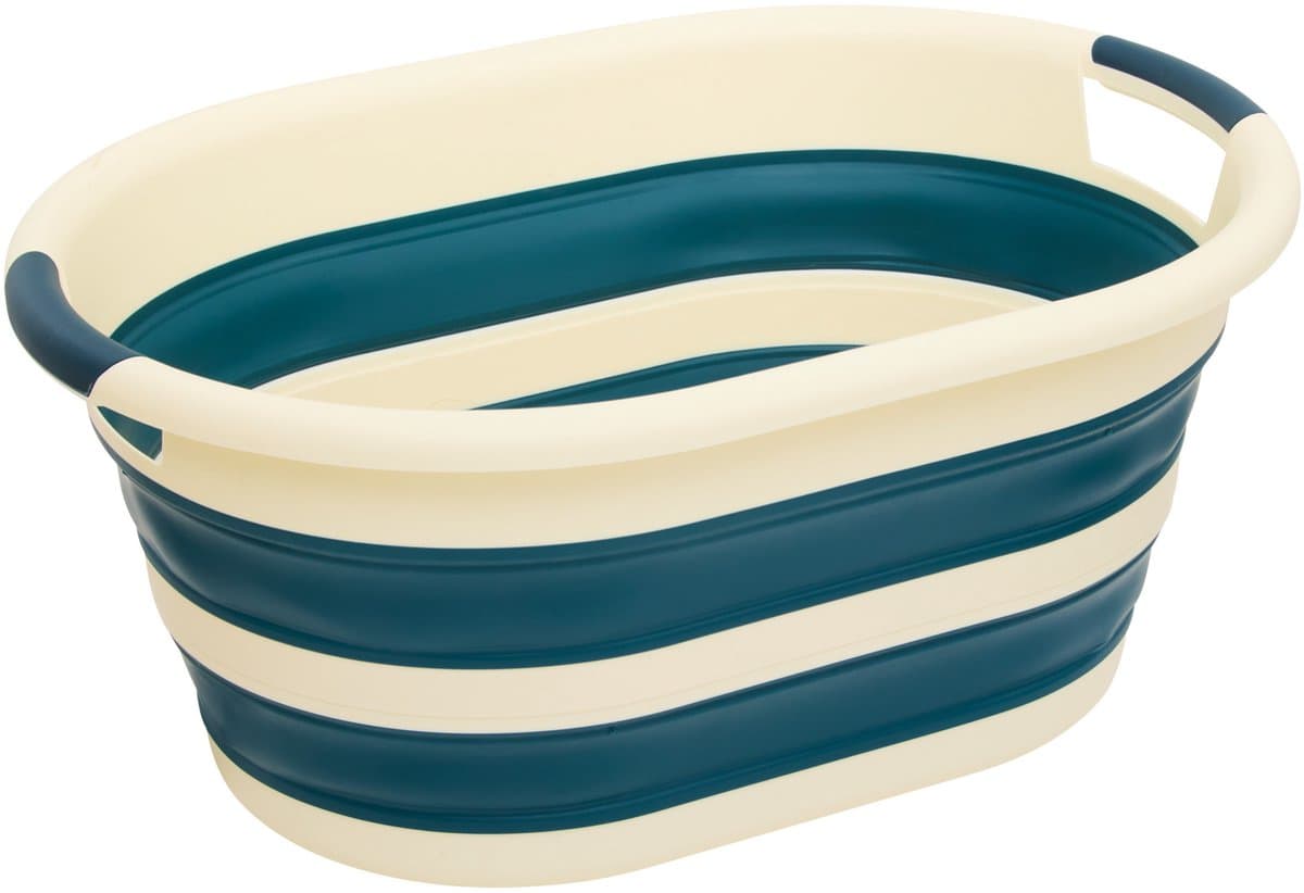 5Five Wasmand - 21L - blauw - PP - opvouwbaar - 39 x 39 x 53 cm - flexibel — afbeelding 1