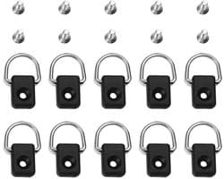 10 stuks zwarte ringen voor vissen - licht kanoën kajak vis D-ring - met M6-schroeven - voor Bungee Boot accessoires