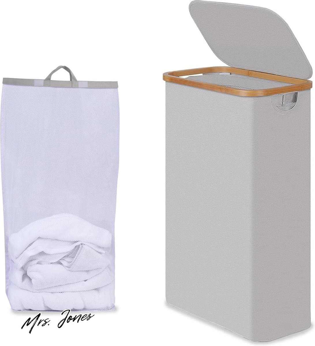Mrs. Jones Wasmand smal 75 l wasmand met deksel lichtgrijs - opbergen - organiseren . — afbeelding 1