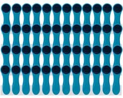 Set van 48 Wasknijpers met Zachte Siliconen Grip - Blauw/Antraciet