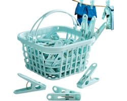 Waslijnklemmen - Kledingclips - Kleding Drogen - Winddicht Ontwerp - 30 Stuks - Blauw
