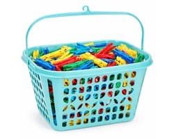 Plasticforte Knijpermandje - blauw - 20 x 25 cm - kunststof - wasknijpertasje/knijperzak — afbeelding 1