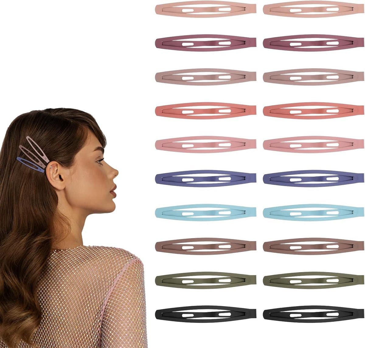 Set van 20 Platte Metalen Haarspeldjes voor Dik en Fijn Haar - Non-slip Klemmen — afbeelding 1