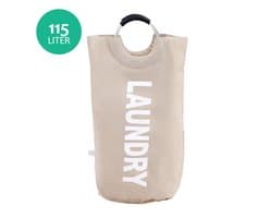 Wonair Waszak - Wasmand - Wassorteerder - Waszakken Voor Wasgoed - Wasmand Opvouwbaar - Beige - 115L — afbeelding 1