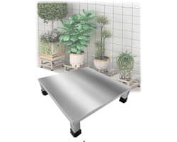 RVS Verhoger - Meubelstandaard Plankrek - Apparaten Verplaatsen - Vochtbestendige Basis - 60x40x10cm 500kg - Zilver
