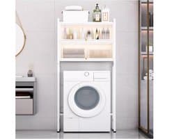 Wasmachine Kast - Opbergrek - Ruimte Nizen - 3 Laags Ontwerp - Verstelbaar - Wit