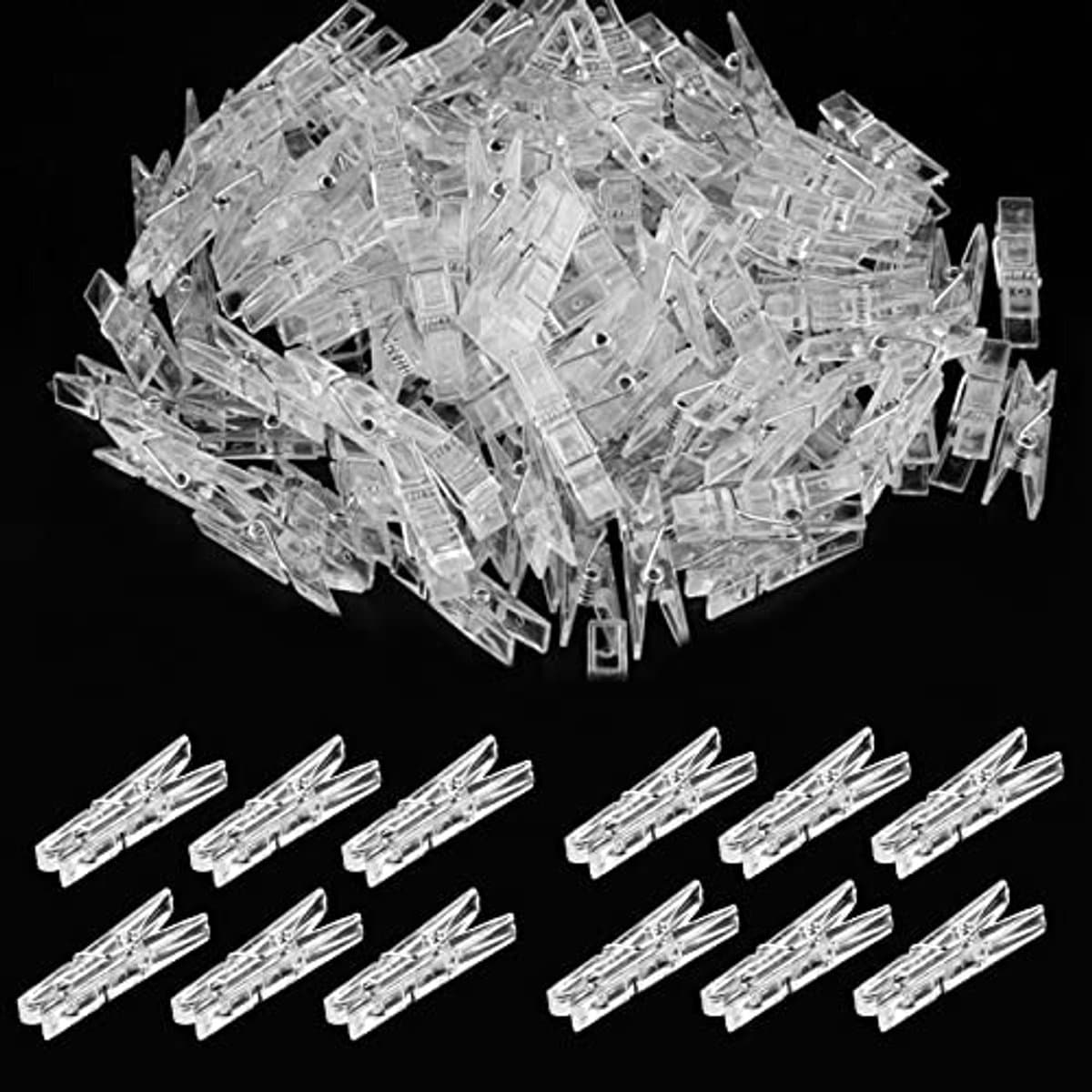 Hangende clips 50 stuks - Transparante wasknijpers en mini-klemmen voor fotos en lichtsnoeren — afbeelding 1