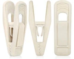 Fluwelen hangerclips voor fluwelen hangers - 20 stuks beige antislip fluwelen clip voor rokkenhangers, sterke vlokkenclips geschikt voor ivoorkleurige fluwelen hangers