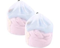 2 stuks wasnet voor wasmachine, 40 x 30 cm, waszak, waszak, wasnet, klein, met koordstopper, herbruikbaar, voor ondergoed, babykleding, sokken