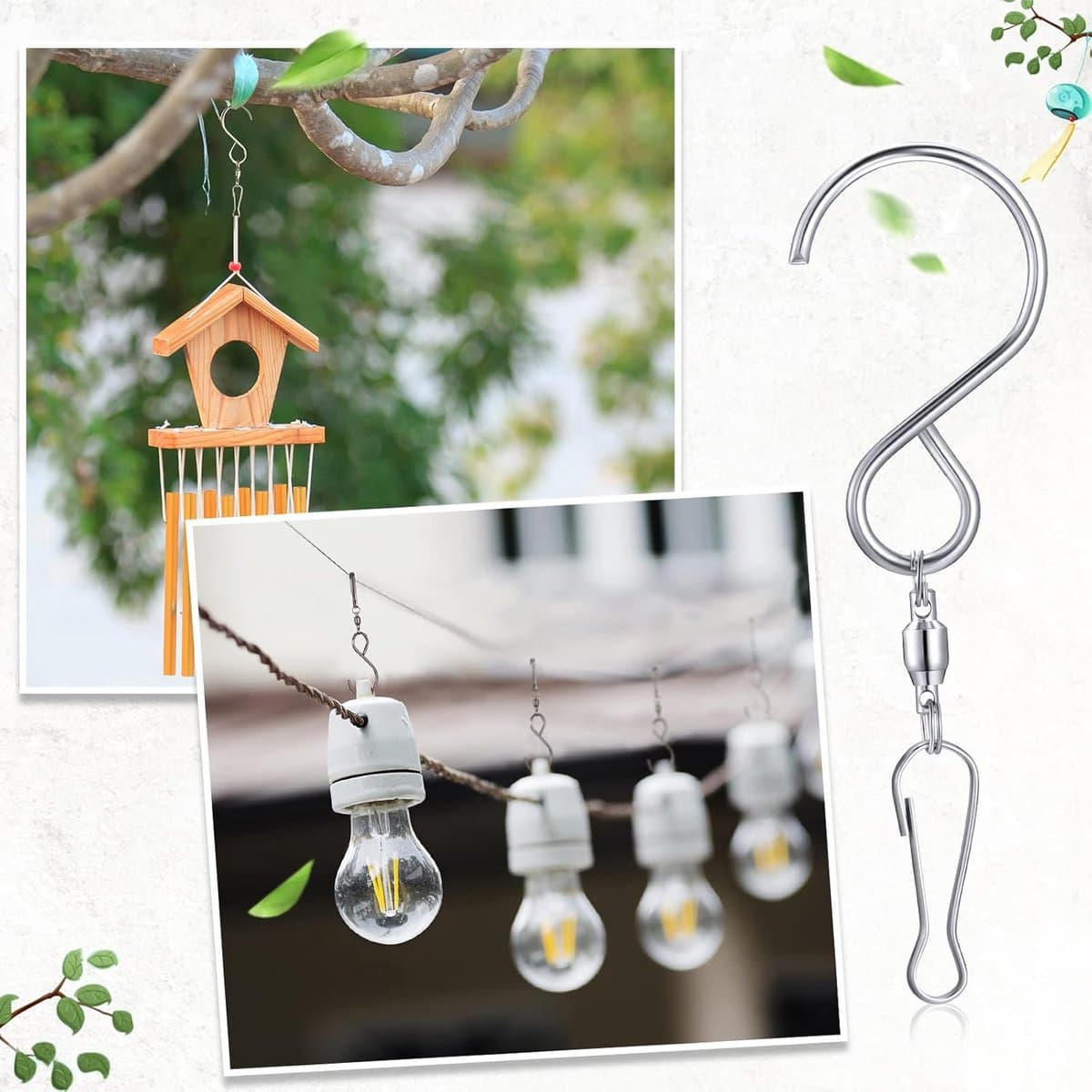 8pack - draaibare haken - clips - voor het ophangen van windmolens - kristallen twisters — afbeelding 1