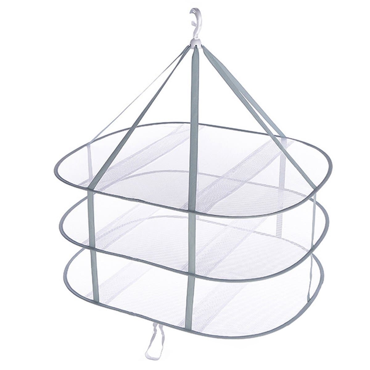 QTTVBTNA - Droogmand - 3-Laags Mesh Droognet - Leg plat om te drogen - Voorkomt vervorming van kleding - Hangende droogrek - Opvouwbaar - Groen - 78x61cm - 1 stuk — afbeelding 1