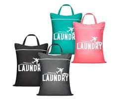 Set van 4 - Grote reiswaszakken - Waterdicht met handvatten - Wasbaar - Geschikt voor op reis - Geschikt voor nat en droog gebruik - Voor zwemkleding, sportkleding, wasgoed, zwembad, studentenkamers, enz.