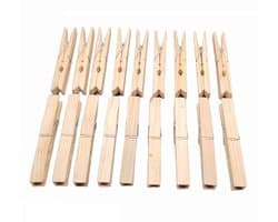 Grote 18-delige houten wasknijpers voor kleding en ambachten - 9,5 cm lange veerclips