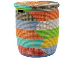 Unyqoos® Grote kleurrijke opbergmand met deksel en handvatten voor veelzijdig gebruik