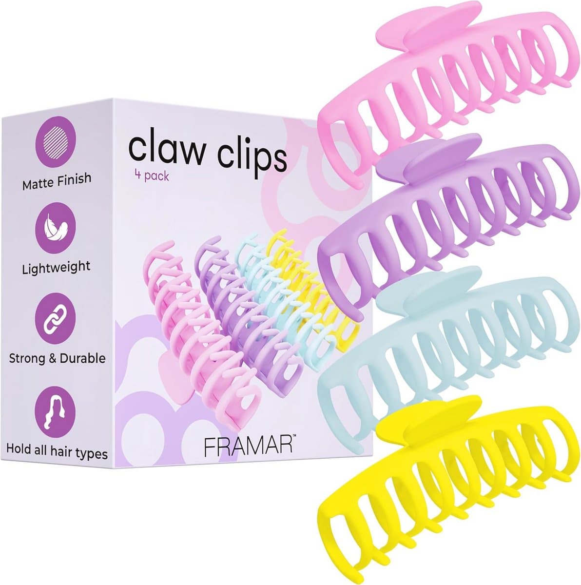 Grote Haarklauwen - Set van 4 Klauwclips voor Dikker Haar — afbeelding 1