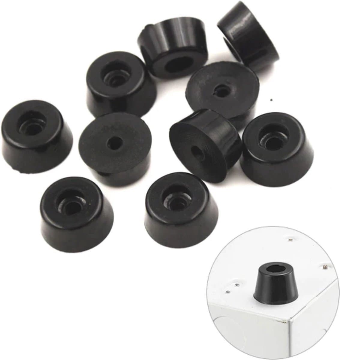 FSW-Products - 4 Stuks Rubberen Voetjes - Onderzetters en Stootdopjes - Rubber Deurstopper - Meubelonderzetter - Trillingsdempers - Antislip Bescherming - 11 x 9 x 6 mm — afbeelding 1