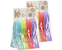 Arte R Handdoekknijpers XL - 8x - kleurenmix - kunststof - 10 cm - wasknijpers