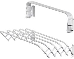 KADAX Inklapbaar wasrek voor wasruimte, ruimtebesparende wasdroger van metaal, uittrekbare accordeonwand, kleerhanger voor binnenshuis (60 cm)