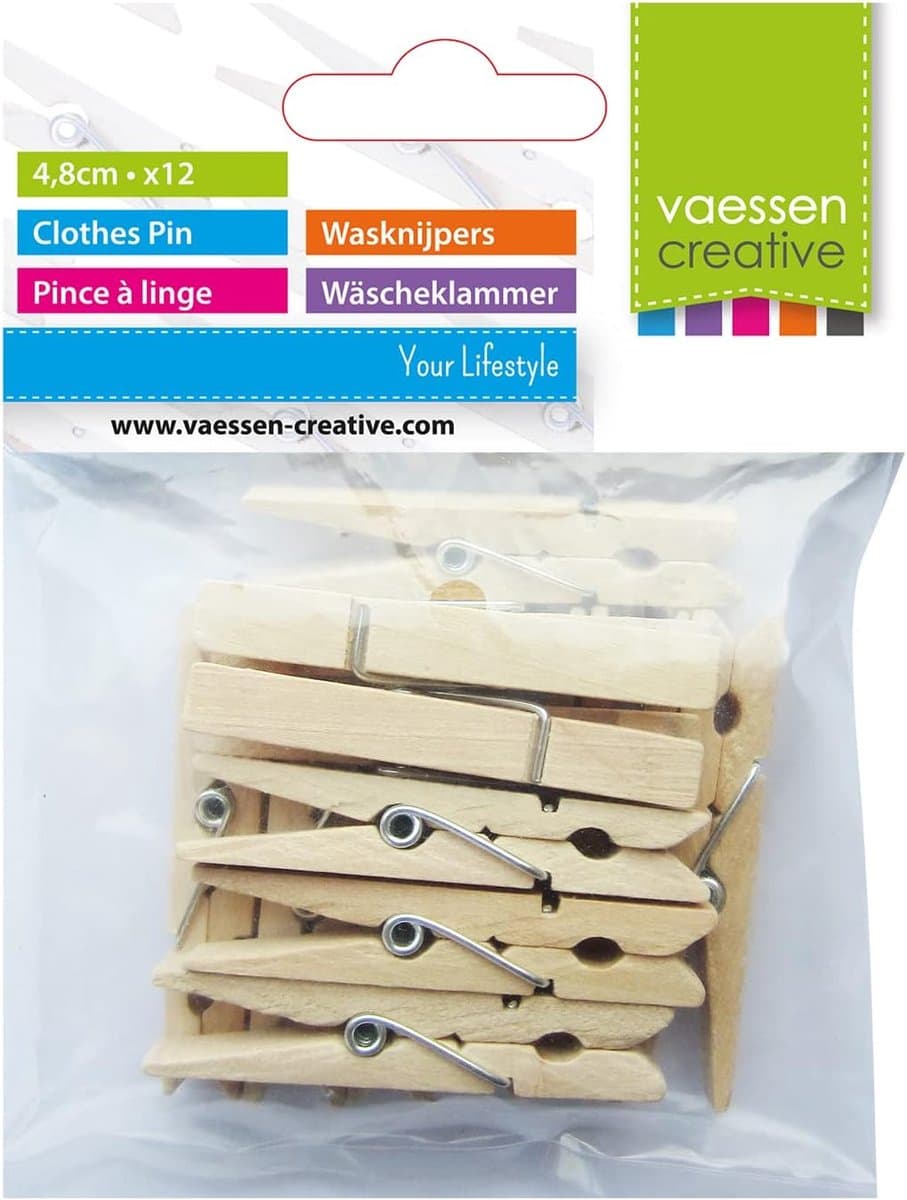 Houten Wasknijpers voor Creatieve Projecten - Natuurlijke Kleur — afbeelding 1