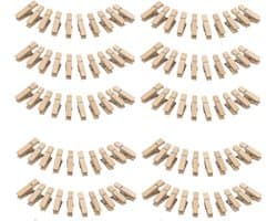 Mini Houten Klemmen - Decoratieve Wasknijpers voor Foto's en Ansichtkaarten (100 Stuks)