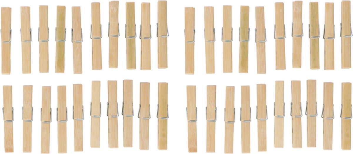 Bamboe wasknijpers - 60x - hout - 9 cm — afbeelding 1