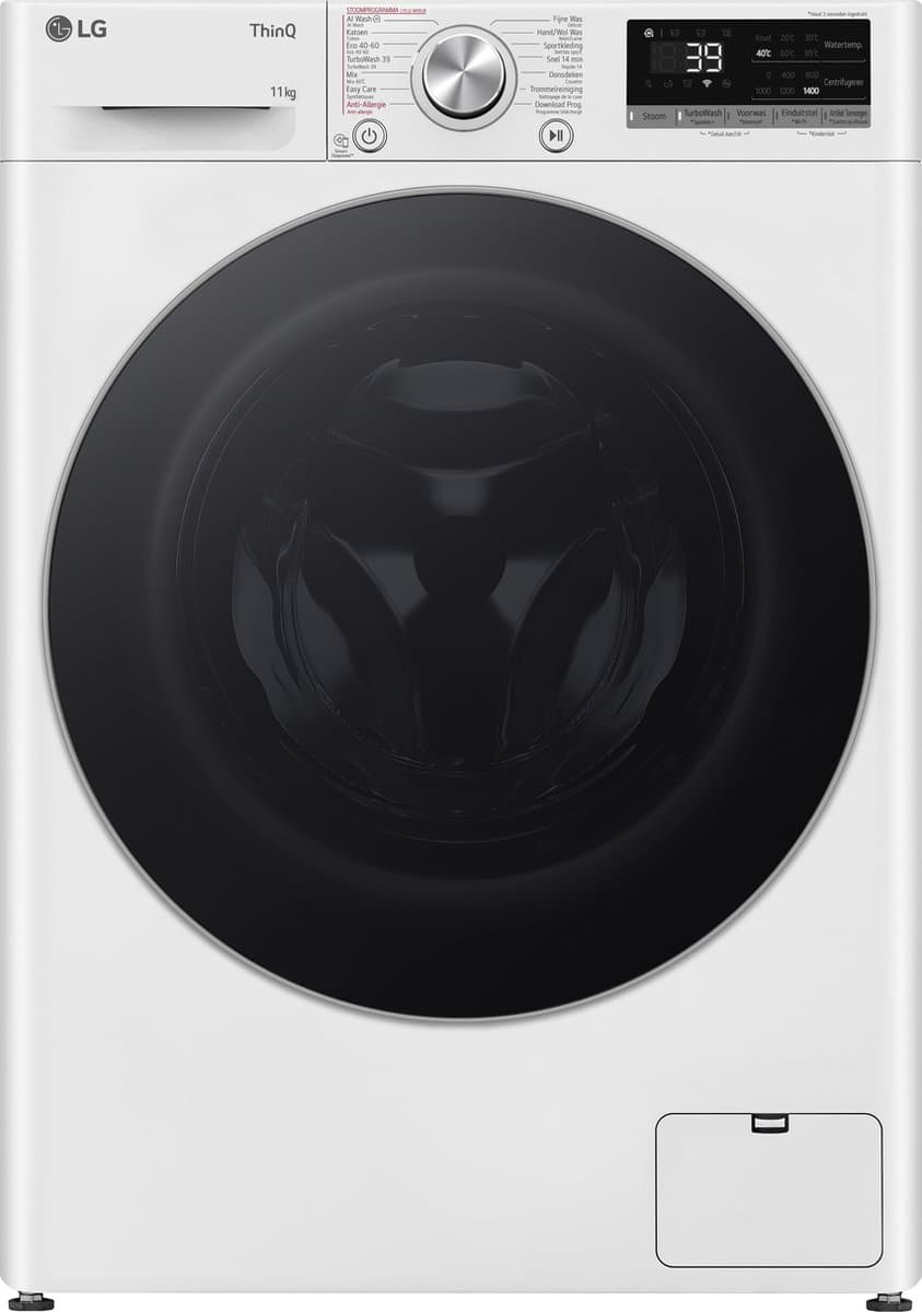 LG F4WR7011S1W wasmachine 11 kg met AI DD voor slimme stofverzorging - TurboWash 39 voor sneller wassen - hygiënisch wassen met stoom en ThinQ slimme bediening. Energieklasse A‑10%. — afbeelding 1