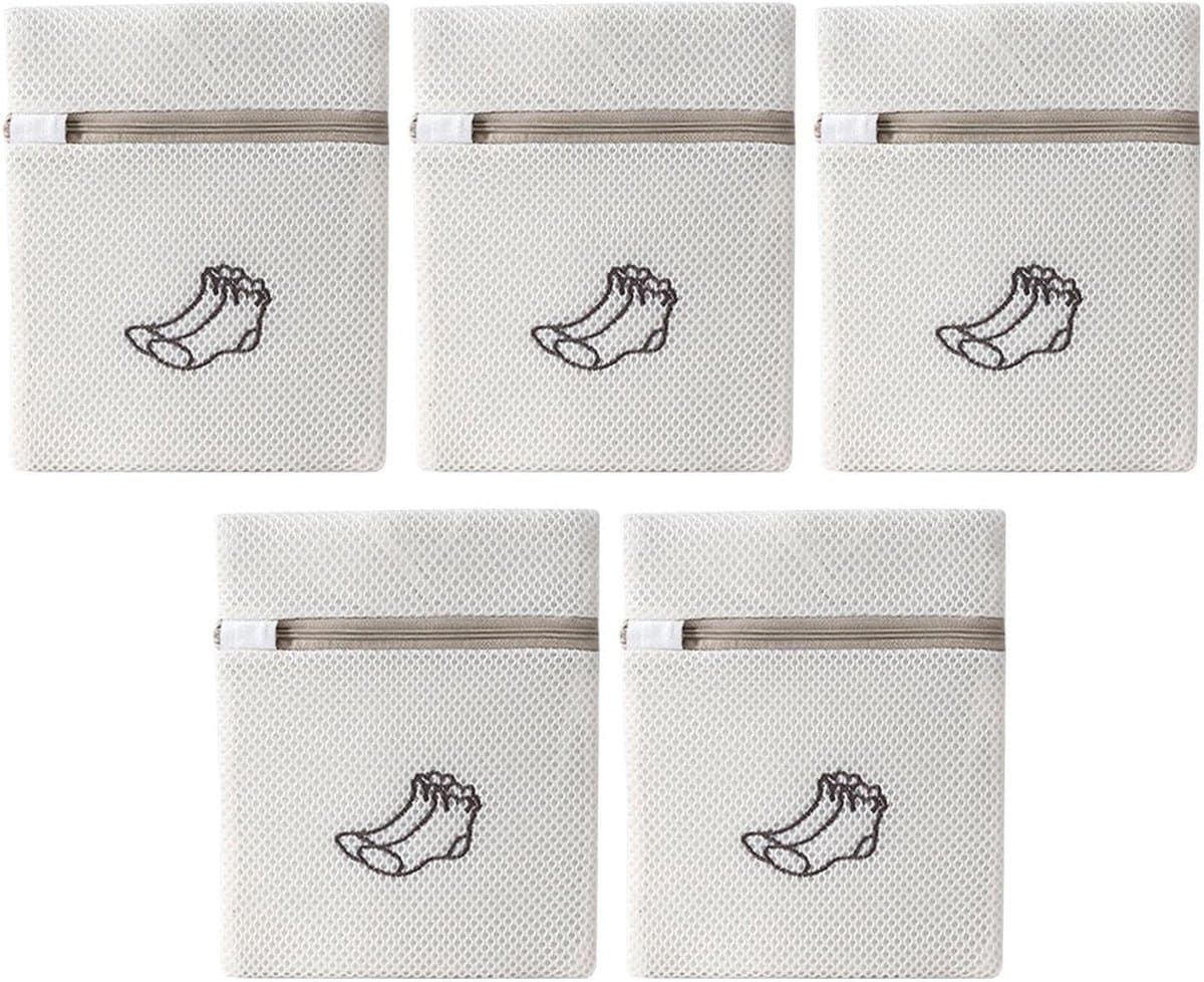 Set van 5 Waszakken voor Sokken, Beschermende Waszakken voor de Wasmachine, Ideaal voor Delicate Kledingstukken en Ondergoed — afbeelding 1
