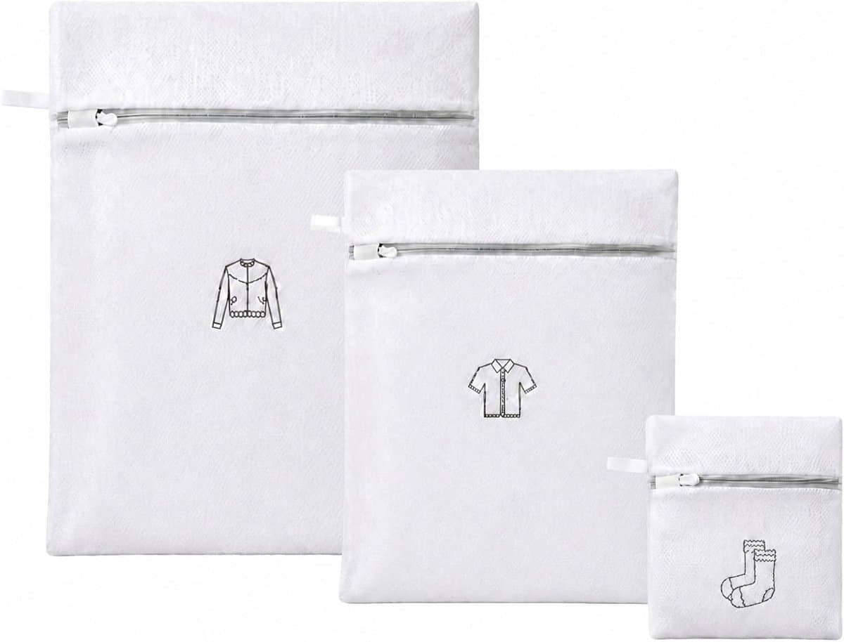 Set van 3 wasnetten voor wasmachine met ritssluiting, mesh waszakken - ShopVlot — afbeelding 1
