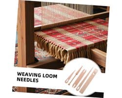 1set Houten Weefaccessoires Mini Weefgetouw Set Met Weefnaalden Shuttle Voor Tapestry Maken Dekens Weven Lichtgewicht Compact Voor Reizen Creatief Gebruik