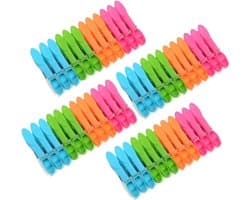 SnelShoppen - 72 Stuks Kleurige Plastic Kledingknijpers - Niet-slip Kledingclips voor Waslijn, Handdoeken, Tenten, Camping, Badhanddoeken - 4 Kleuren
