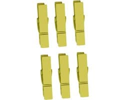 Houten Knijpers - Kleine Clips - Foto's Ophangen - Natuurlijk Hout - 3.5 cm - Geel