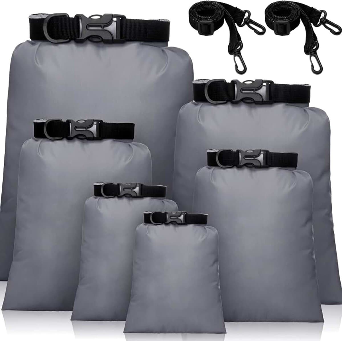 Waterdichte Dry Bag Set 6 Maten Lichtgewicht Zakken en Lange Verstelbare Schouderriem Outdoor Waterdicht Houden Gear Dry Bag Stuff Zakken voor Backpacken, Varen, Wandelen Camping — afbeelding 1