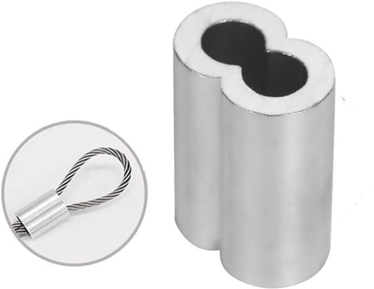 MK Stoer - Draadkabel voor Hondentouw en Waslijn - Aluminium en Staaldraad - 50 Stuks, Geschikt voor Diverse Objecten - Zilverkleurig — afbeelding 1