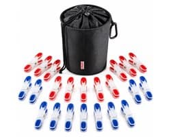 Leifheit - Pegasus - Combi Set 1x Wasknijperzakje + 100 Wasknijpers van Leifheit - Wassen - Wasknijperszak - Opbergen