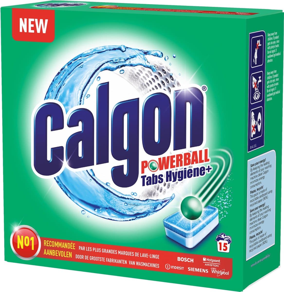 Calgon Wasmiddel tabs Hygiëne+ - anti kalk - 15 tabs — afbeelding 1