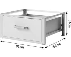 Equivera Wasmachine Verhoger - Wasmachine Verhoger Met Lade - Wasmachine Sokkel - Wasmachine Opbouwmeubel - Wasmachine Kast - Wasmachine Ombouw - Wasmachine Meubel