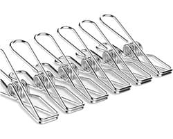 Metalen Kledingclips - Wasknijpers - Kleding Ophangen - Roestvrij Staal - 20 Stuks - Zilverkleurig