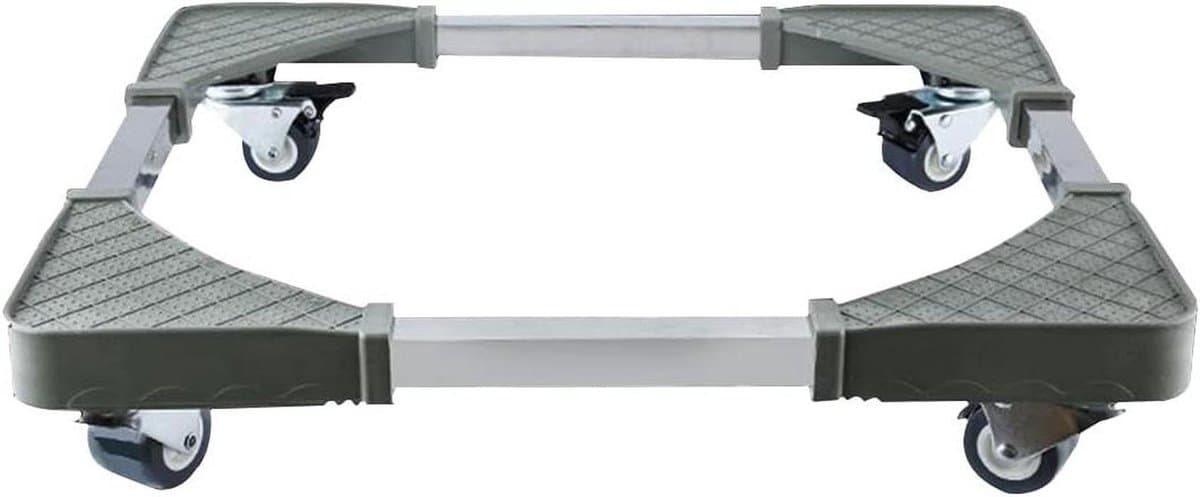 Wasmachine-sokkel onderstel, verstelbare sokkel voor wasmachine, hoogte 9 cm, koelkast, gereedschapswagen, droogrek, roestvrij, breedte 36-47 cm, lengte 46-57 cm, beweegbare sokkel voor fornuis — afbeelding 1