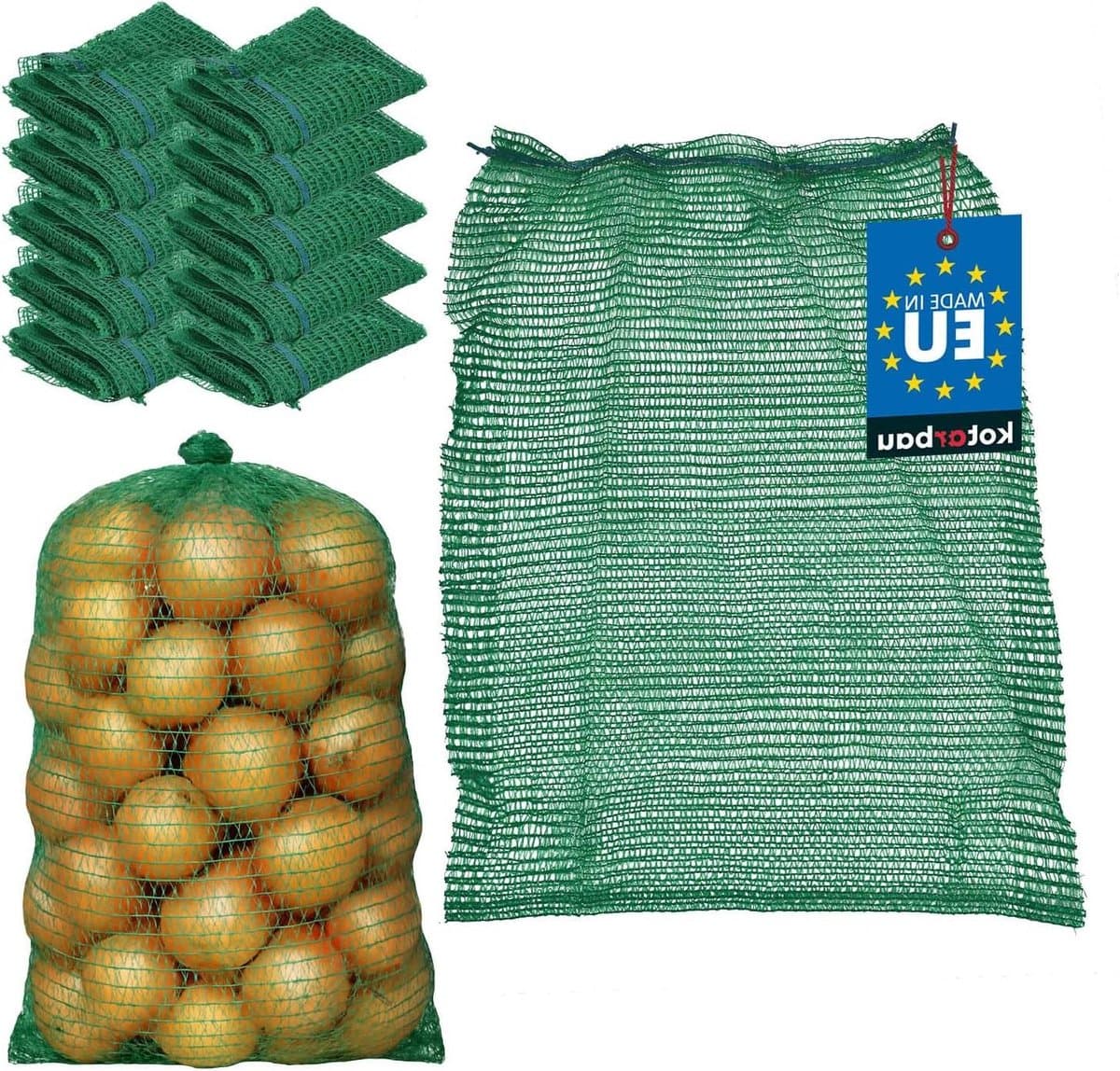 Raschelzak - Aardappelzak Fruitzak - Groente Opslag - Optimale Luchtcirculatie - 40 x 60 cm - Groen — afbeelding 1