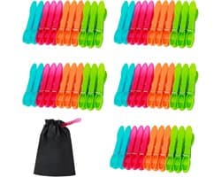 Set van 60 Sterke Kledingknijpers zonder Print met Stabiele Buitenring - Antislip Kledingknijpers voor Waslijn of Droogrek, Ideaal voor Binnen en Buiten